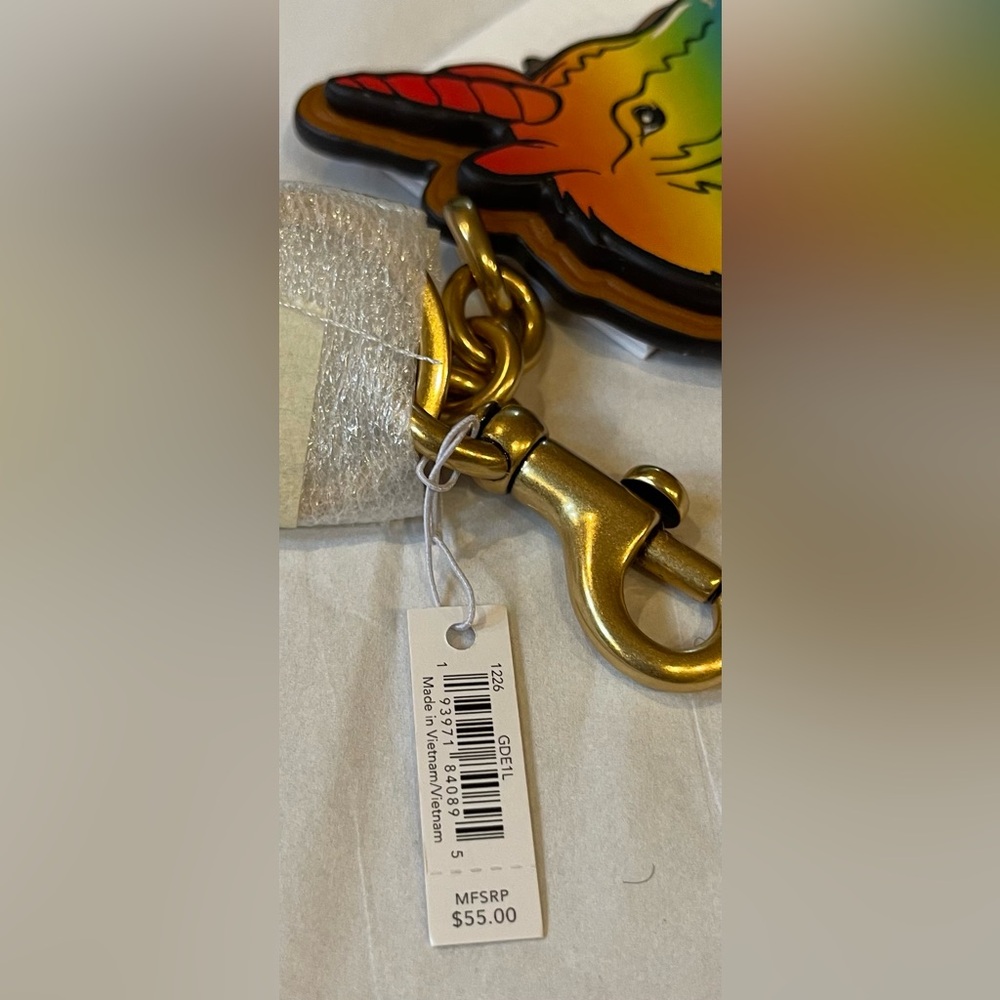 Coach Rainbow Unicorn Keychain Charm - Multicolor. NWT - Picture 4 of 4